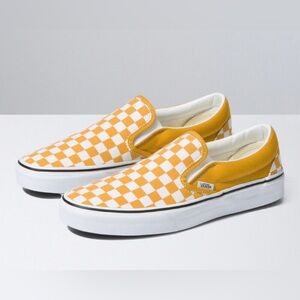 Vans Classic Slip On Yellow Checkerboard